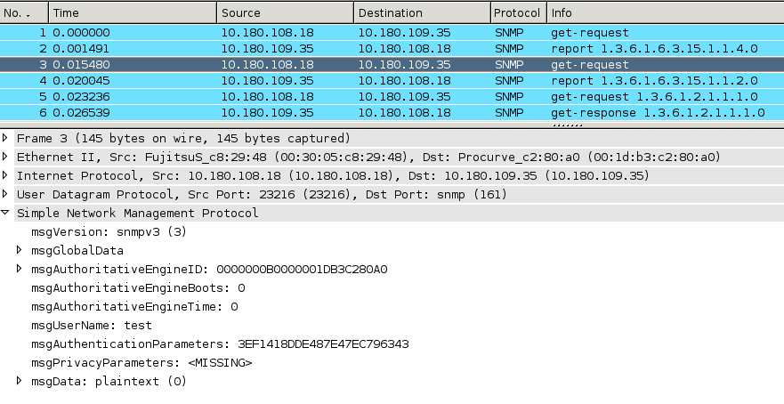 Packets generated by Net::SNMP