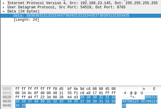 Envertech SetID udp paket in wireshark